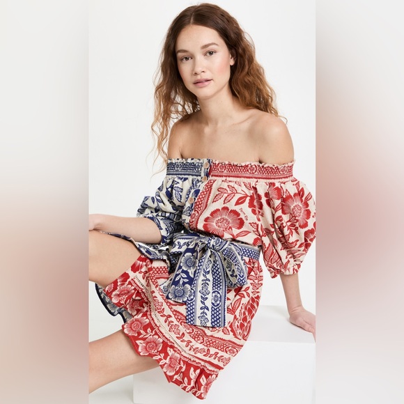 FARM Rio Dresses & Skirts - Farm Rio Mixed Pineapple Garden Mini Dress - Red & Blue